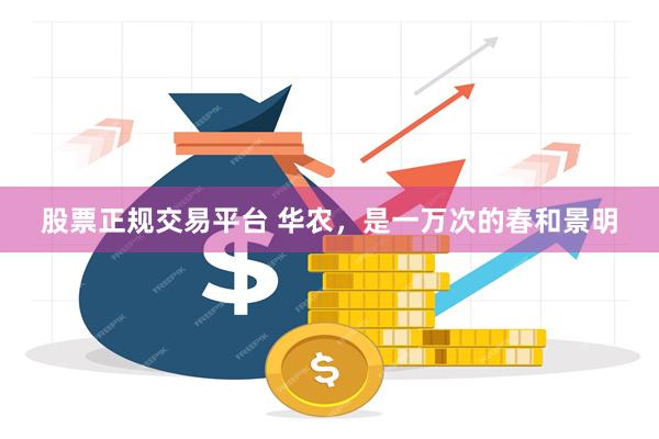 股票正规交易平台 华农，是一万次的春和景明